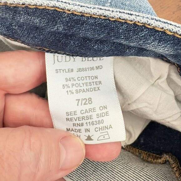 Judy Blue Destroyed Boyfriend Jean‎ - JB88196 Size 7/28 7 Soft Cotton High Rise - Picture 8 of 11